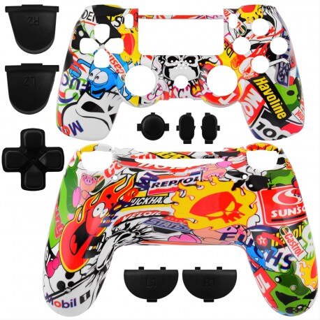 Coque Manette Playstation 4 - Sticker Bomb