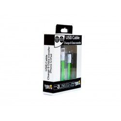 Cable Plat USB compatible avec iPhone 5 Vert