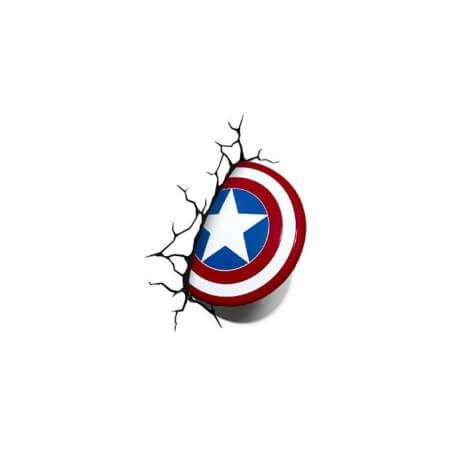 Lampe Murale 3D Deco Light Marvel - Captain America Shield