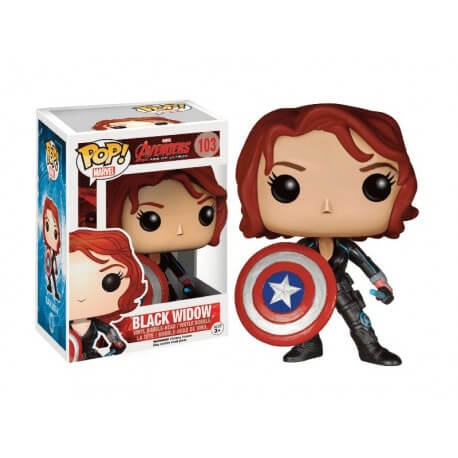 Figurine Marvel Avengers Age of Ultron - Black Widow Avec Bouclier Exclu Pop 10cm