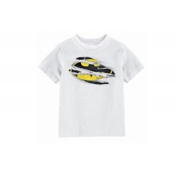 T- Shirt Batman - Batman Torn Logo Enfant Blanc Taille 10 ans