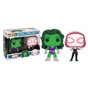 Figurine Marvel - 2-Pack She Hulk & Spider Gwen Exclu Pop 10cm