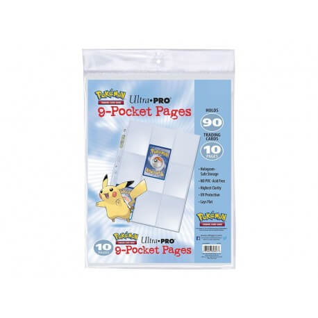 Ultra Pro - 10 Pages de classeur Pokémon - 9 cartes