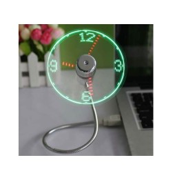 Ventilateur USB Horloge Avec Lumière LED Affichage Temps Réel Pour PC