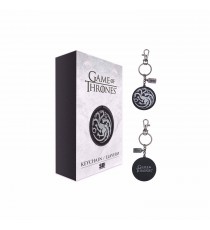 Porte Cle Game Of Thrones - Targaryen Logo Argent Metal