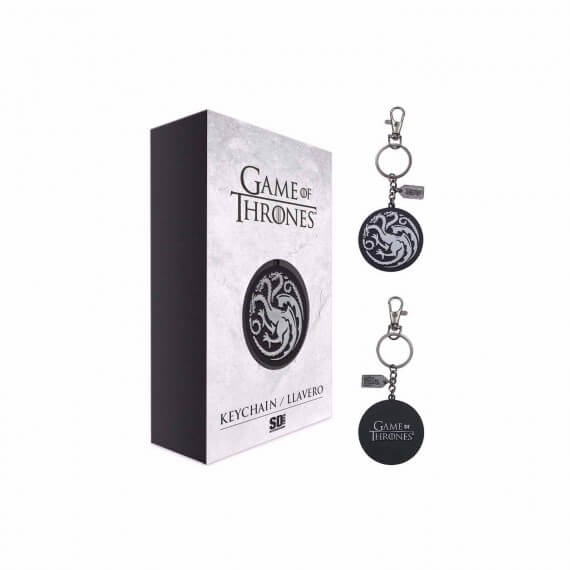 Porte Cle Game Of Thrones - Targaryen Logo Argent Metal