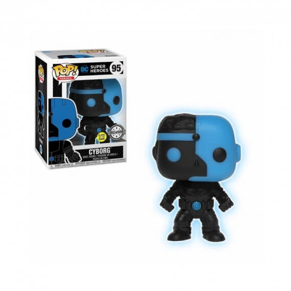 Figurine DC Comics - Cyborg Glow In The Dark Justice League Silhouette Exclu Pop 10cm