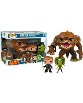 Boite Abimée - Figurine Star Wars - Rancor, Luke et Oola Pack de 3 Pop Limited Edition 10cm