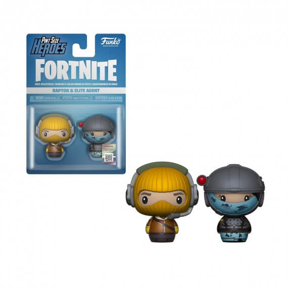 Figurine Fortnite - 2 Pack Raptor & Elite Agent Pint Size Heroes 4cm