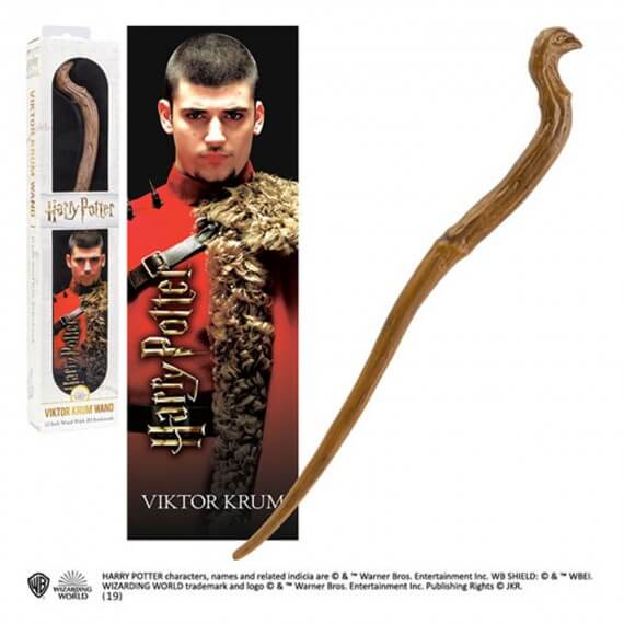 Replique Harry Potter - Baguette Magique Viktor Krum avec marque-page 3D 30 cm