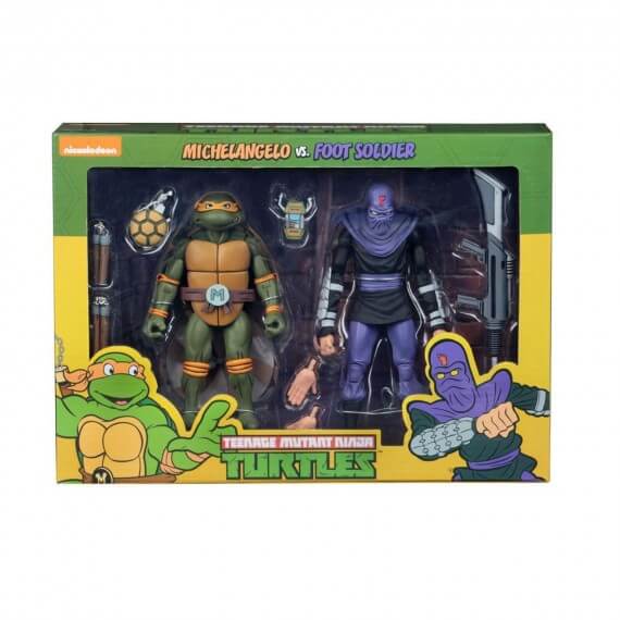 Figurine TMNT - 2-Pack Michelangelo & Foot Soldier 18cm