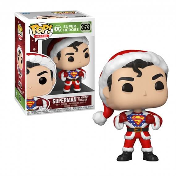 Figurine DC - Superman W/Sweater Holiday Pop 10cm