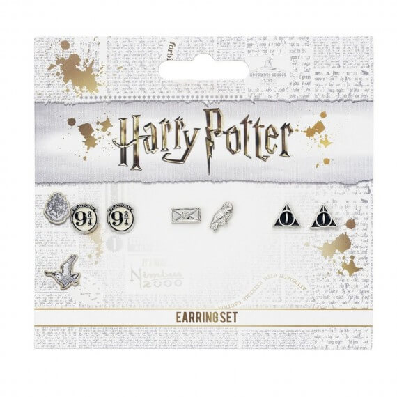 Boucles D'oreilles Harry Potter - Set 3 Paires Platform 9 3/4, Letter, Deathly Hallows