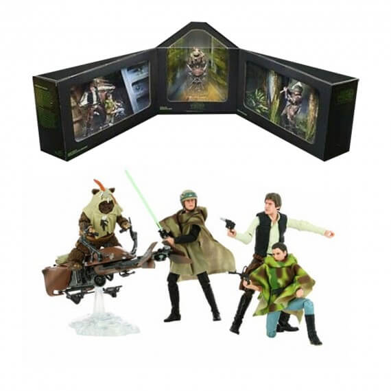 Figurine Star Wars - Heroes Of Endor 4-Pack + Speeder SDCC 2020 Black Series