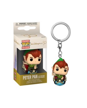 Porte Clé Disney - Walt Disney World 50Th Peter On Peter Pan Flight Pocket Pop 4cm