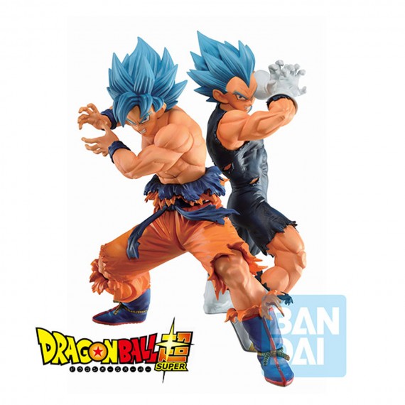 Figurine DBZ - Son Goku & Vegeta Super Sayan s God Ichibansho 20cm