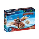 Figurine Playmobil Dreamworks Dragon - Racing Varek Et Bouledogre 18cm