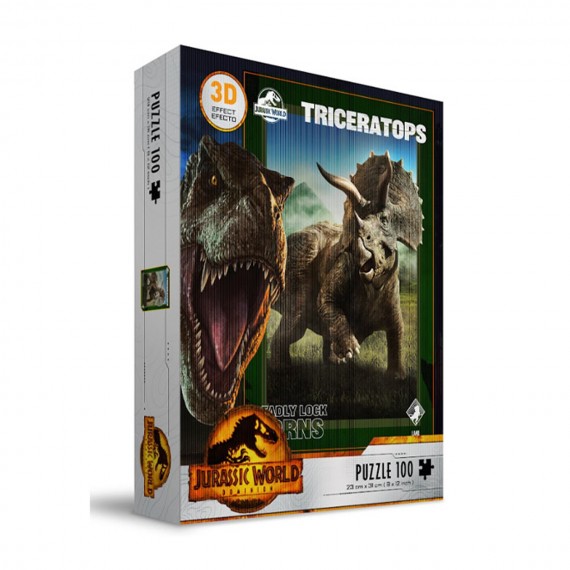 Puzzle Jurassic World - Triceratops Effet 3D 100Pcs