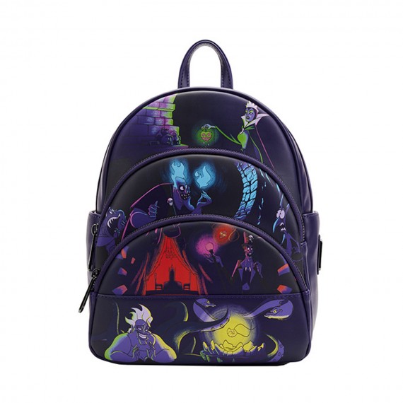 Mini Sac A Dos Disney - Villains Triple Pocket Glow In The Dark