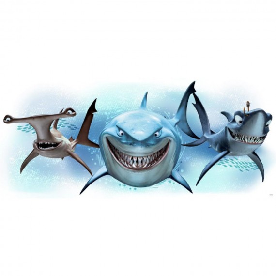 Stickers Muraux Disney - Geant Finding Nemo Sharks 99X41cm