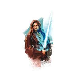 Stickers Muraux Star Wars Geant - Obi Wan Kenobi Painted 81X46cm