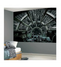 Fresque Murale Star Wars Geante - Adhesive Millennium Falcon 320X183Cm