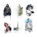 Stickers Muraux Star Wars - Moyens Iconic Watercolor 20X30Cm