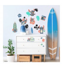 Stickers Muraux Disney - Geants Stitch Surf's Up 58X91cm