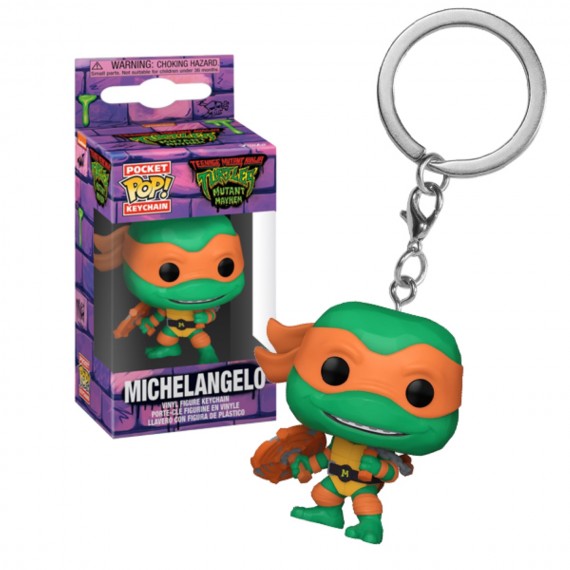 Porte Clé TMNT Tortues Ninja Mayhem - Michelangeo Pocket Pop 4cm