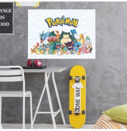 Stickers Muraux Pokemon - Pokemon Geant Attrapez les Tous