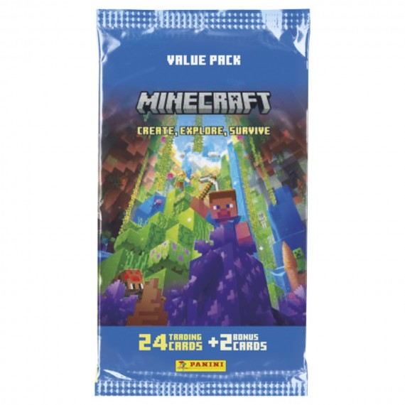 Cartes Panini - Minecraft Trading Cards Serie 3 Fat Pack 24 Cartes + 2 Cartes Bonus