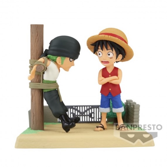 Figurine One Piece - Monkey D. Luffy & Roronoa Zoro WCF Log Stories 7cm