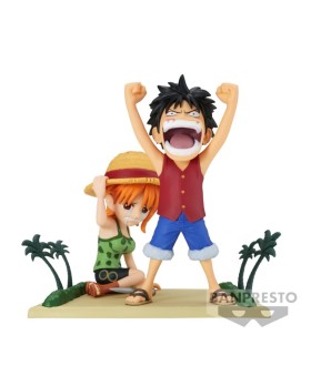 Figurine One Piece - Monkey D Luffy & Nami WCF Log Stories 7cm