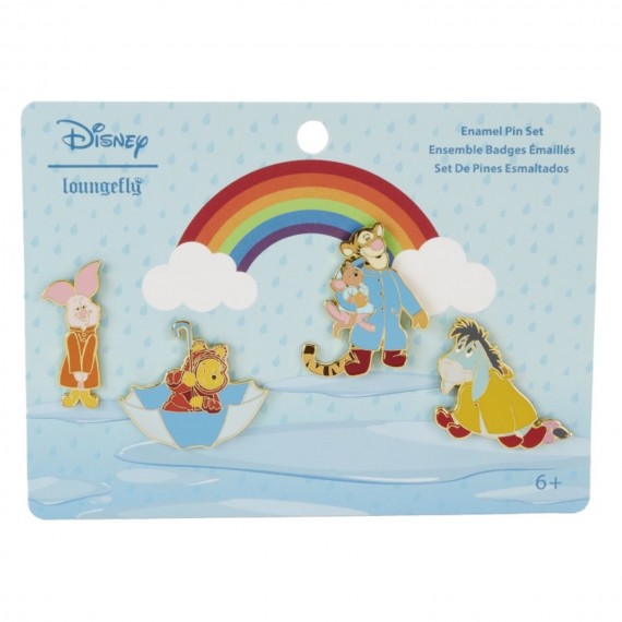 Pins Loungefly Disney - 4Pcs Set Winnie The Pooh And Friends Rainy Day