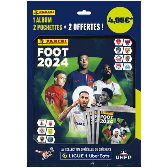 Album Stickers Panini - Foot 2024 Ligue 1 Uber Eats + 4 Pochettes