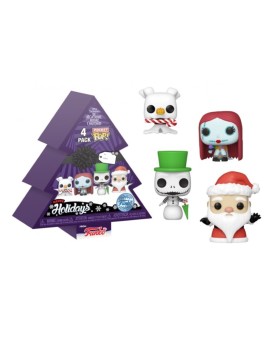 Figurine Disney NBX - Nightmare before Christmas Holiday Tree Holiday Box 4Pcs Pocket Pop 4cm