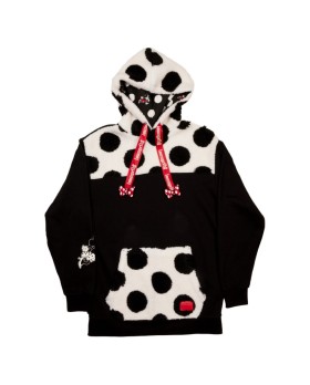 Sweat à capuche Disney Loungefly unisexe - Hoodie Minnie Rocks The Dots Sherpa XL