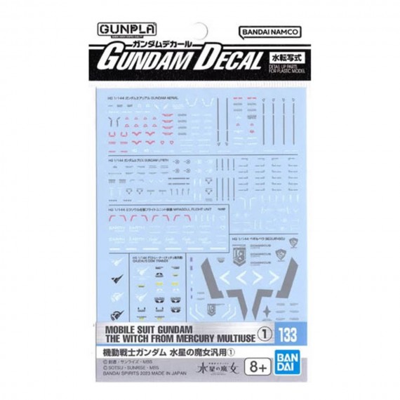 Pack décalcomanies Gundam Gunpla - 133 Witch From Mercury Multiuse I HG 1/144