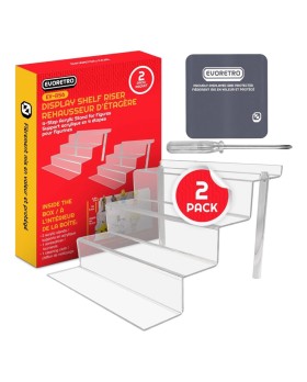 Escalier Evoretro Acrylique 4 Marches Large Pour Vitrine Pack de 2pcs