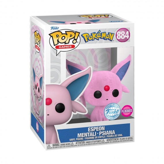 Figurine Pokemon - Espeon Mentali Flocked Exclu Pop 10cm