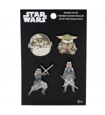 Set 4 Pins Star Wars Mandalorian - Ahsoka Yoda Action 4cm