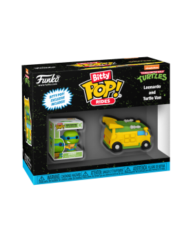Figurine TMNT Tortues Ninja - Ride Leonardo Van Bitty Pop 6cm