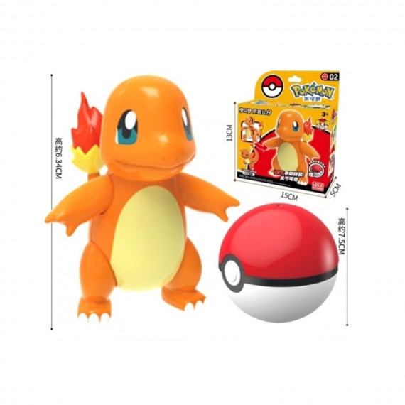 Maquette Pokeball Pokemon - Salameche 6cm