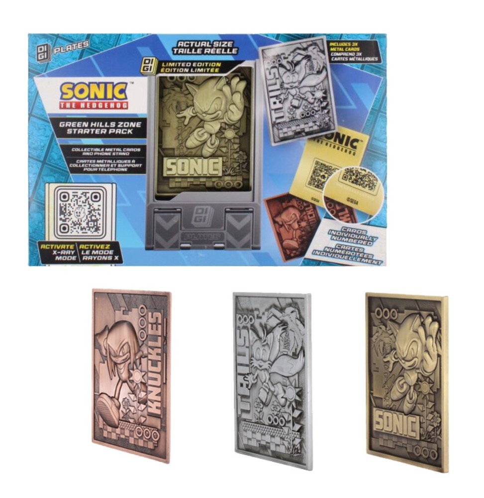 Digiplate Sonic The Hedgedog - Starter Pack (3 Cartes Metal + Stand)