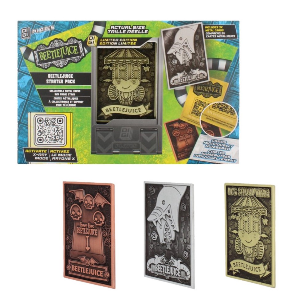 Digiplate Beetlejuice - Starter Pack (3 Cartes Metal + Stand)