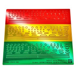 Stickers Métalliques Gunpla - Rouge Jaune Vert (30MM 3D)
