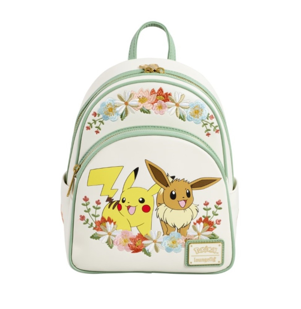 Mini sac à dos Loungefly Pokémon – Pikachu & Évoli Floral
