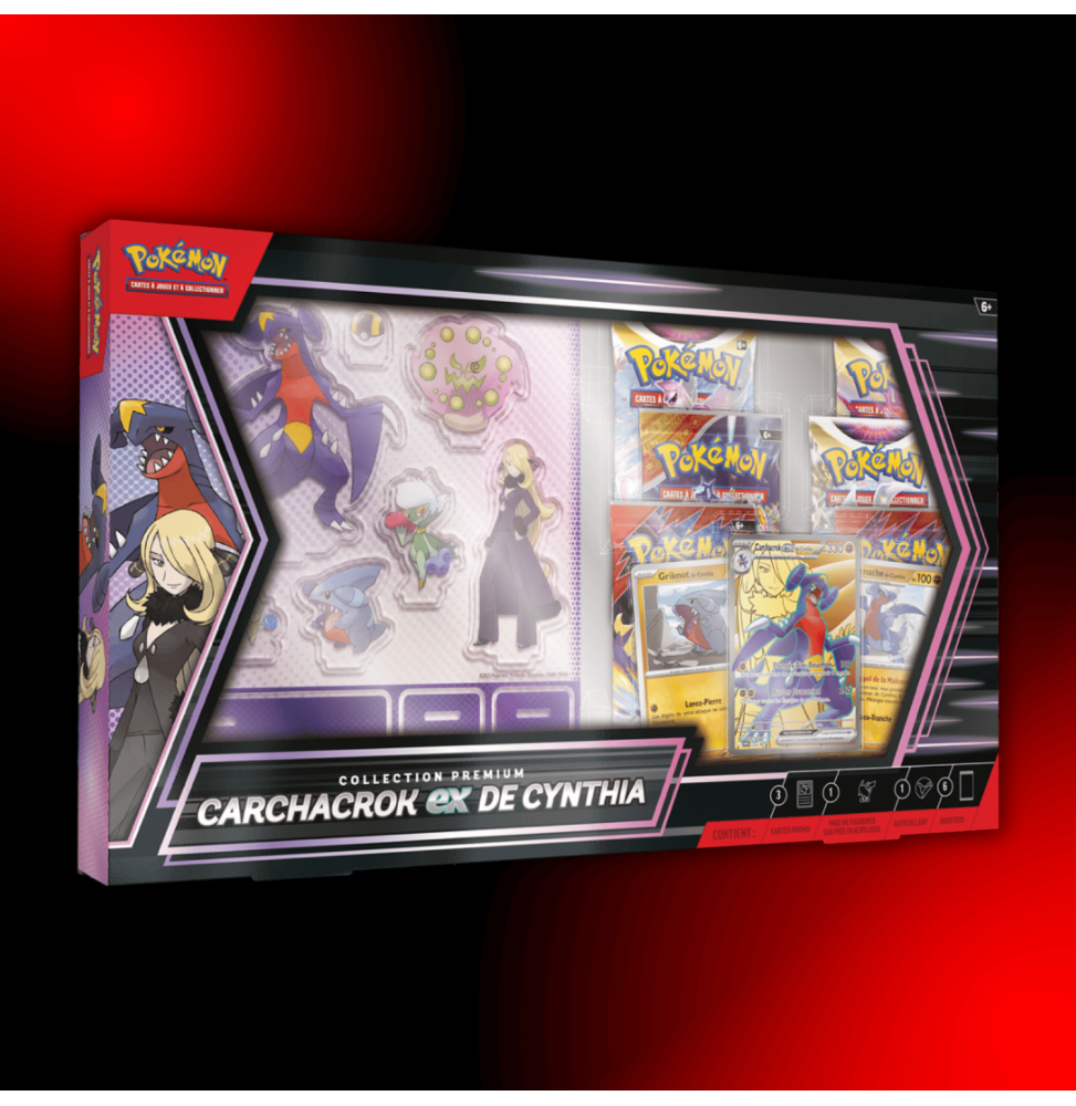 Coffret Pokémon Collection Premium Carchacrok-ex de Cynthia – Rivalités Destinées (EV10)
