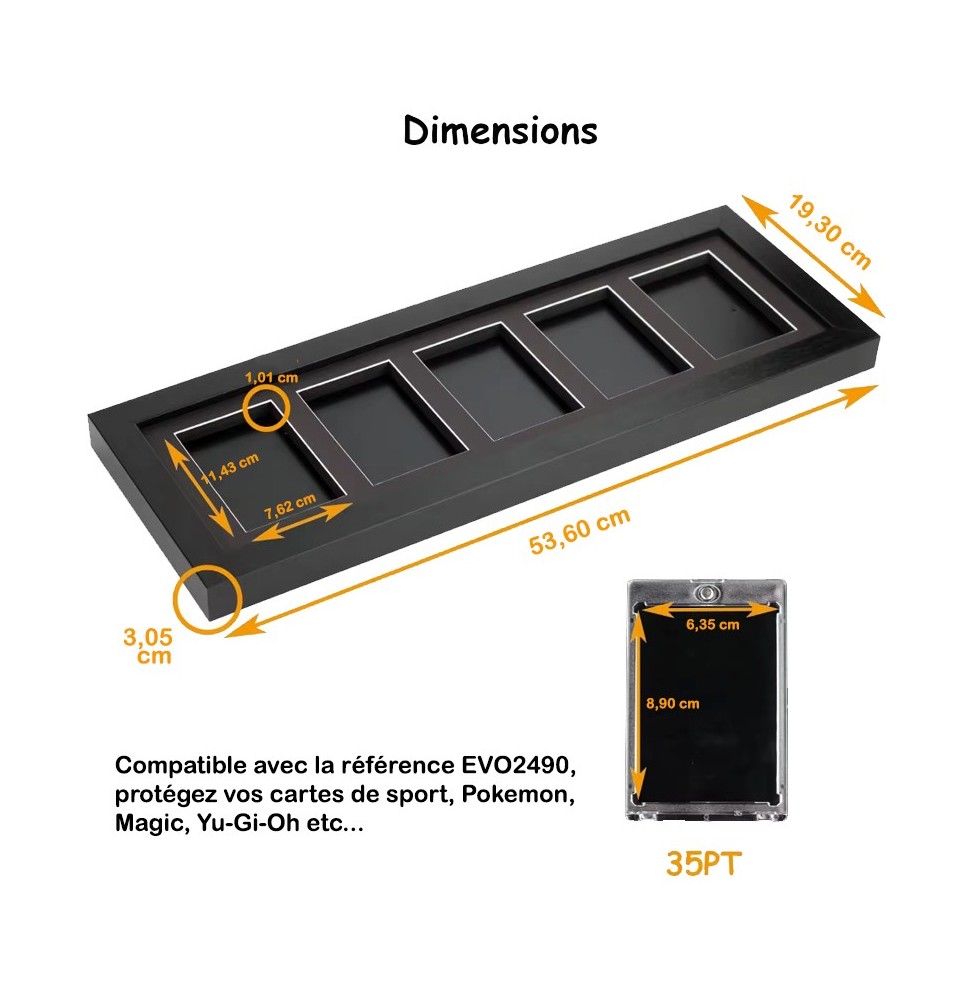 Cadre en bois magnétique Evoretro – 5 cartes standards