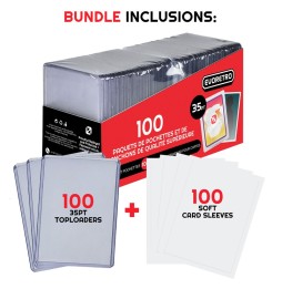 Pack de 100 toploaders + 100 sleeves Evoretro – 35 Pt